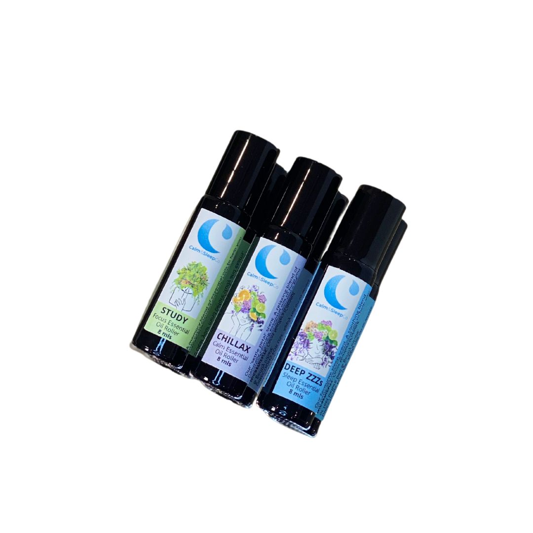 Personal Roller Pack - Sleep, Calm and Study - Essential Oil Blends - 8mls x 3